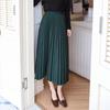 Temperamental Elegant High-Waist Woolen Pleated Skirt - Women's Mid-Length Swing Skirt