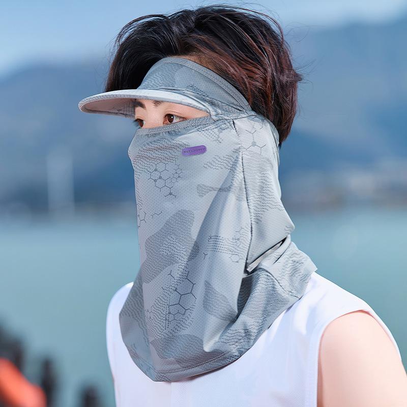 Summer Outdoor Uv Protection Cycling Neck Protection Covers The Whole Face, Ice Silk Thin Comfortable And Breathable Sunshade Sunscreen Mask Women