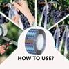 Bird Deterrent Holographic Tape 1 Roll Double Sided Reflective Scare Ribbon No Harm to Birds for Outdoor Yard Orchard Use