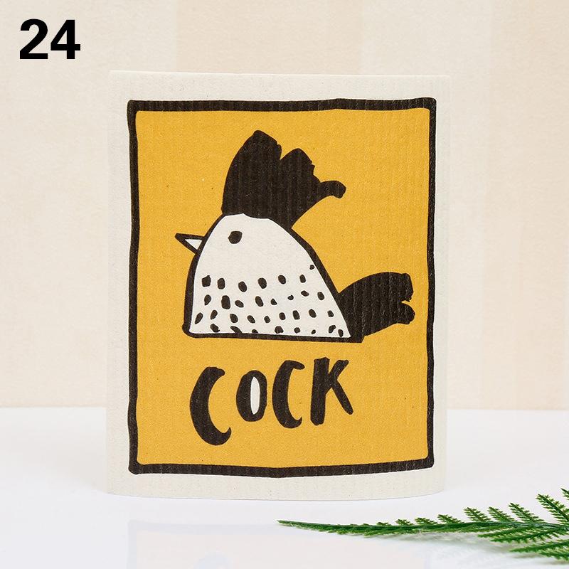 1 шт. многоразовая губка для мытья посуды кухонная напечатанная впитывающая тряпка для мытья посуды целлюлозные салфетки для уборки