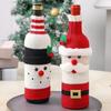 Christmas Cute Wine Bottle Cover Cartoon Santa Snowman Woven Wine Bottle Bags for Christmas Party Dinner Table Decorations