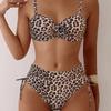 Сексуальный принт, бикини с высокой талией, женский купальник из двух частей, дизайн с бретелями, модный купальный костюм, женская модная пляжная одежда