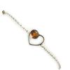 Les Trésors De Lily [N2286] - Silver Bracelet 'Love' Amber Cognac (rhodium-plated) - 15x7 Mm