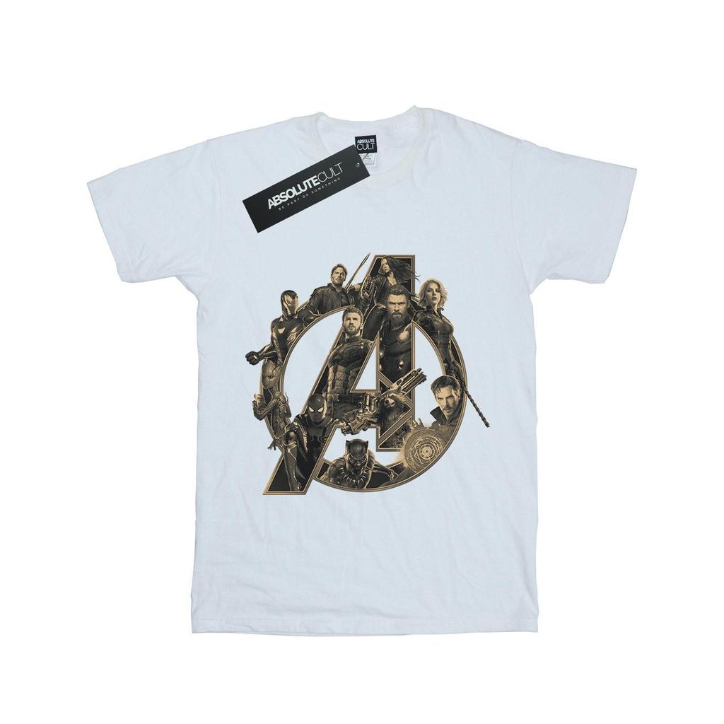 Marvel Футболка для девочек из хлопка с логотипом Marvel Avengers Infinity War