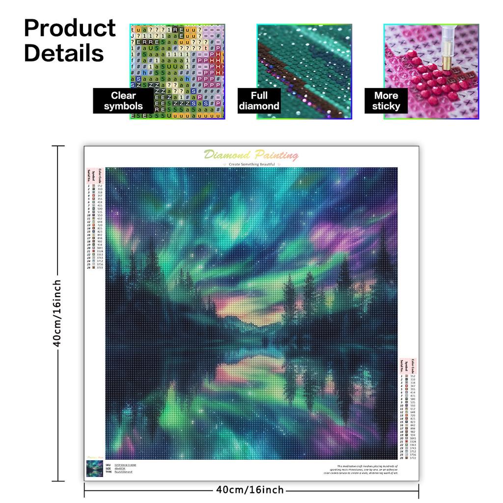 DIY Diamond Painting New 2024 Fantasy Aurora 5D Full Square Round Mosaic Landscape Creative Hobbies Wall Decor