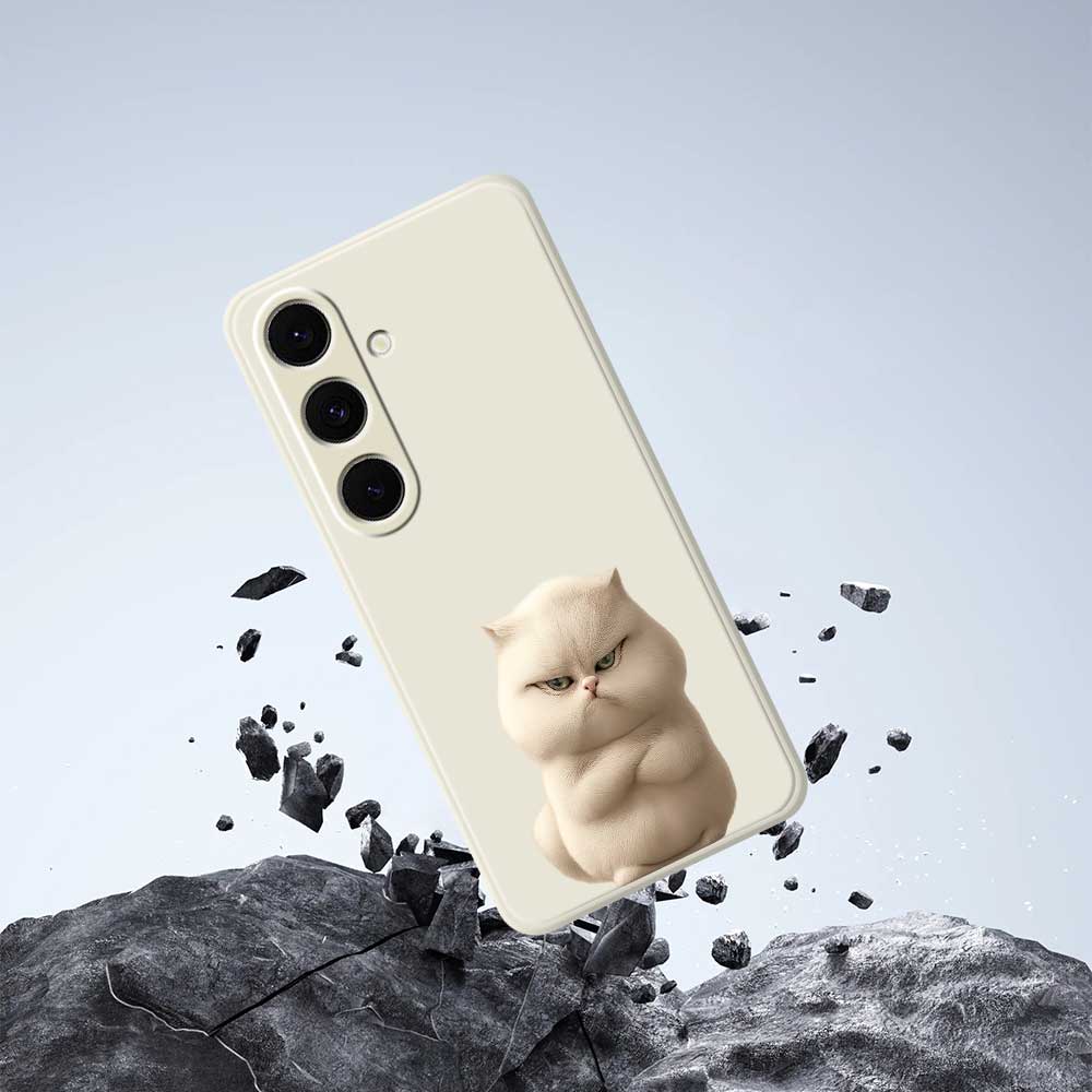 Для Samsung Galaxy S25+ Чехол Печать узора злого кота Прямой край ТПУ Задняя крышка для телефона