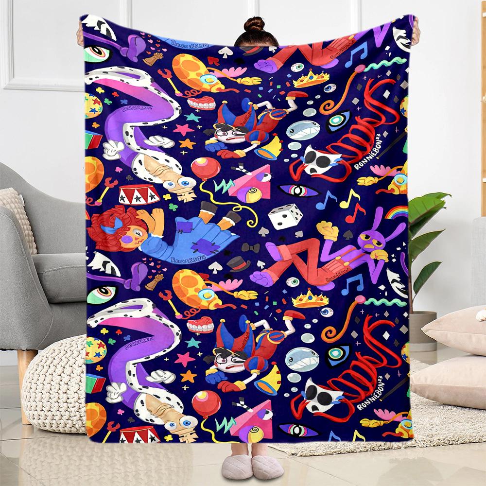 Digital Circus Blanket Ultra-Soft Perfect for Office Chair Chair Office All-Season Use Playful Design Gift for Travel Home Birthdays