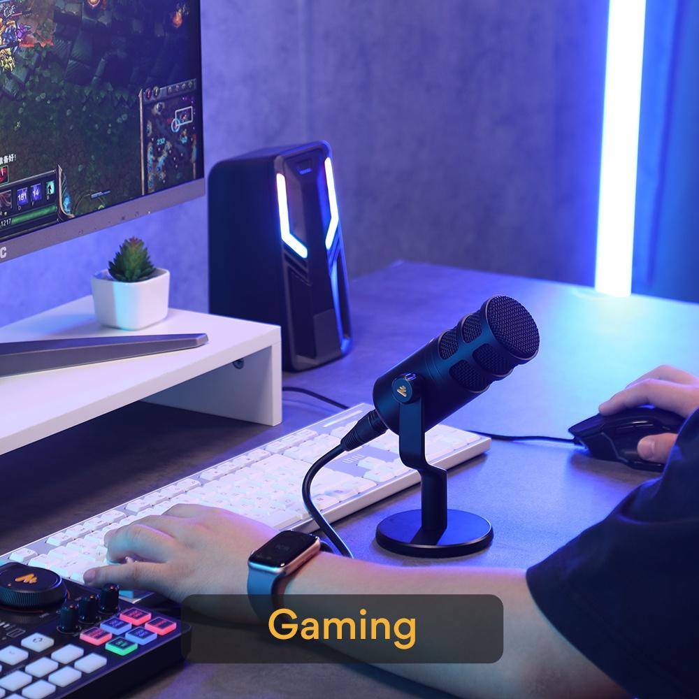 Динамический микрофон XLR для ПК, цельнометаллический игровой эфир, запись потоковой передачи, работает для аудиоинтерфейса, микшер звуковой карты PD100