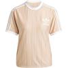 Originals Adi Color Series Soft Comfortable Brand Logo Dopamine Striped Round Neck Short Sleeve T-Shirt Women T-Shirt Beige IY7232