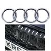 hot 4 Ring ABS Car Hood Front Bonnet Grill Rear Trunk Emblem Logo Badge Sticker Decal A3 A4 A5 A6 A7 Q2 Q3 Q5 Q8 TT Accessories