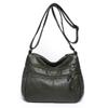 New Washed Leather Women's Bag Solid Color Soft Face Middle-aged Mother Bag Casual Large Capacity Slant Slide Shoulder Bag Women's Bag