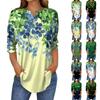 Женские топы с рукавами 3/4, летние футболки с принтом и V-образным вырезом, повседневные базовые футболки, рубашки на пуговицах, туники, топы St. День Патрика
