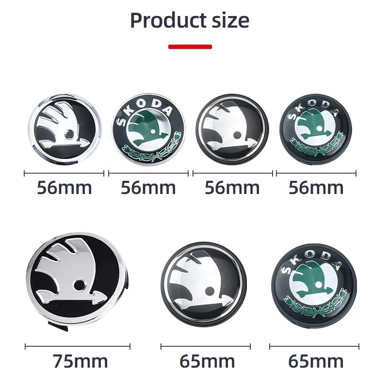 AAAJD1 4pcs 56mm 65mm 75mm 5JA601151A 1J0601171 3B7601171 Car Wheel Center Hub Cover Badge Emblem For Skoda Fabia Superb Rapid Yeti