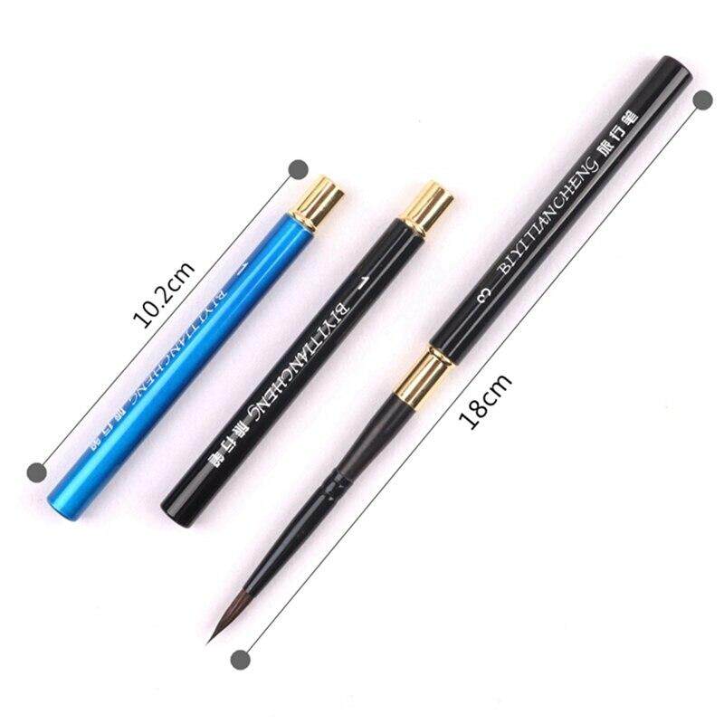 JOWOART акварельная кисть из шерсти животных с заостренной круглой головкой, набор дорожных ручек, металлическая ручка, портативная кисть для гуаши для уличного эскиза, профессиональное искусство