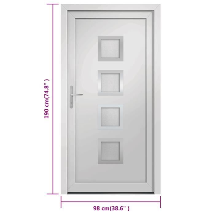 VidaXL Porte d'entrée blanc 98x190 cm PVC 3187838