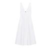 Spring and Summer New Women's Clothing Pleated Decorative Deep V Neck Bowknot Decoration Poplin Midi Skirt Dress 0881334