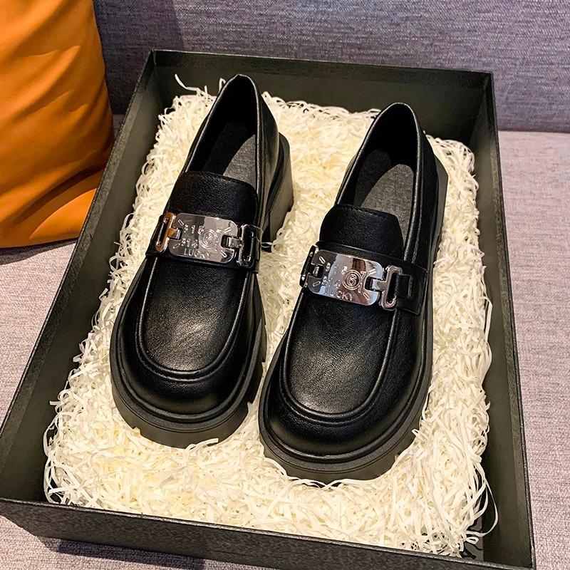 Мода 2024 года, женские туфли-оксфорды без застежек, британский стиль, круглый носок, женская обувь, толстая подошва, повседневные однотонные низкие кроссовки