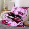 1pc. Pink Roses & Crown Heart Love Home Office Outdoor Blanket