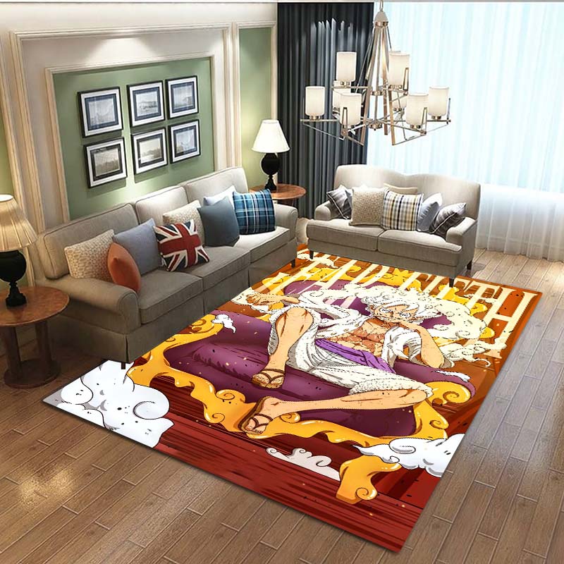 3D-печатный милый коврик с персонажами мультфильма ONE PIECE, подходит для гостиной, спальни, под стол, прихожей, детская нескользящая напольная подстилка,