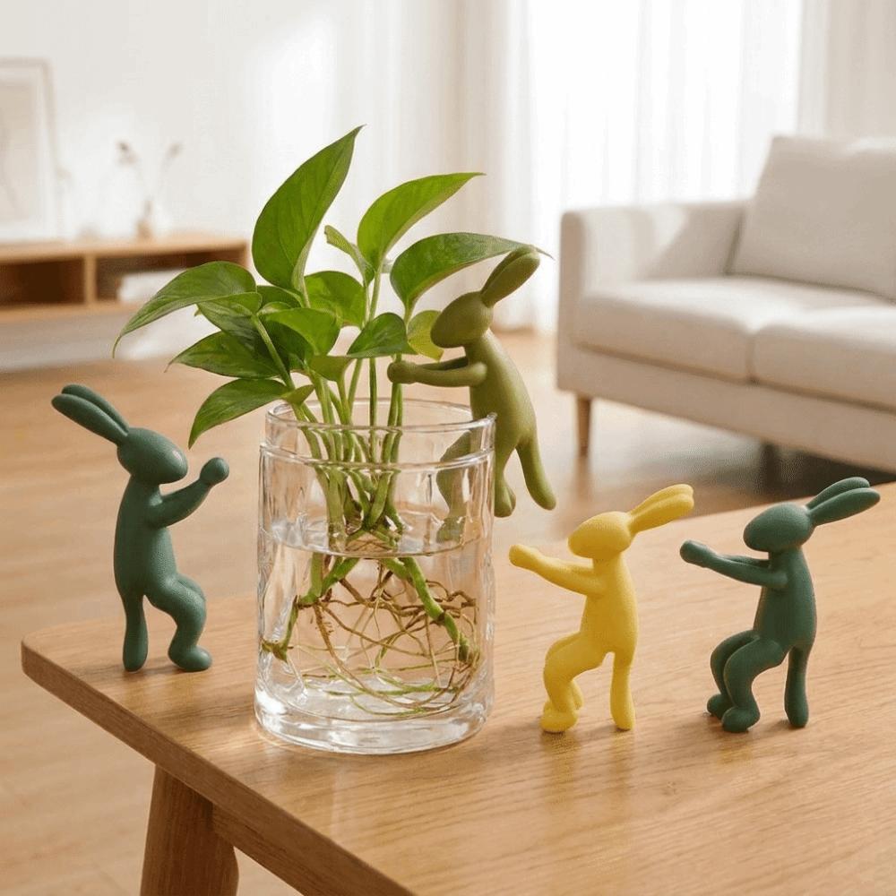 3PCS Plastic Rabbit Shaped Plant Propagation Buddy Decorative Plant Cutting Holder Vase Plant Decor