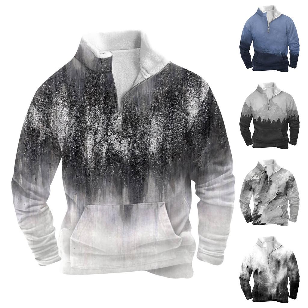 Весенне-осенняя мужская толстовка с воротником-стойкой на открытом воздухе, повседневные свитера, топы