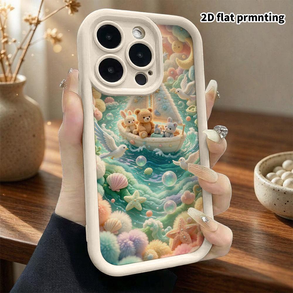 Phone case: 2D flat, suitable for iPhone 18 17 16 15 14 13 12 Pro, snow mountains and forests, perfect Christmas and Halloween holiday gift ...