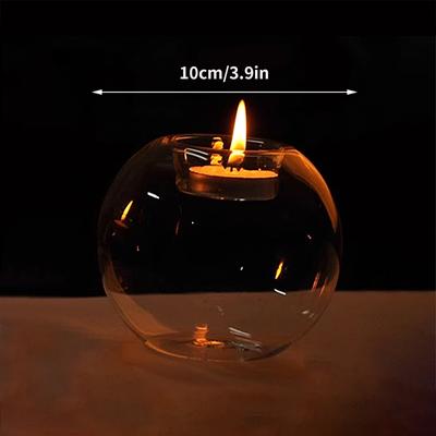 Круглый стеклянный подсвечник, прозрачный подсвечник, стеклянный подсвечник в европейском стиле, украшение для свадебного стола, праздничные атрибуты