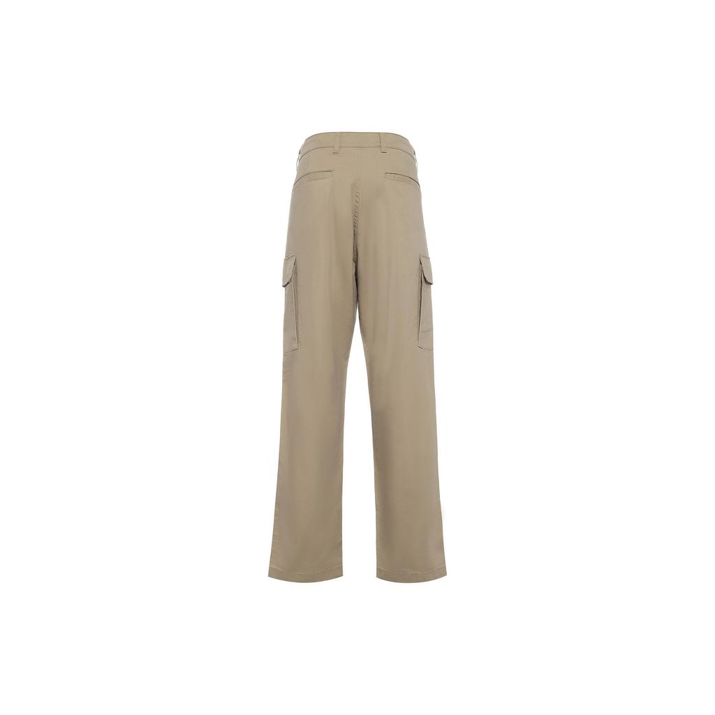Uniqlo Прямые однотонные повседневные брюки мужские низ Темно-бежевый 461602-32