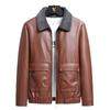 Осень и зима, новая мужская меховая цельная кожаная куртка с лацканами, повседневная куртка в корейском стиле, мужская кожаная куртка, мужская одежда