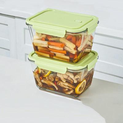 Стеклянный контейнер для хранения продуктов Hualuofuxiang, безопасный для микроволновой печи (2-Pack)