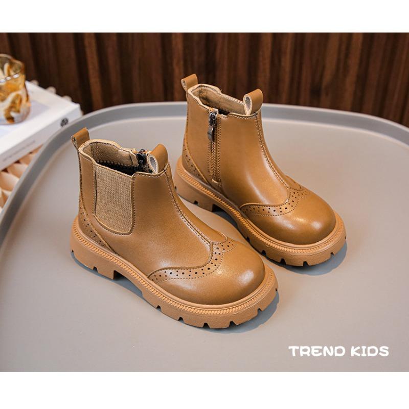 Модные детские кожаные ботинки в стиле ретро на весну и осень