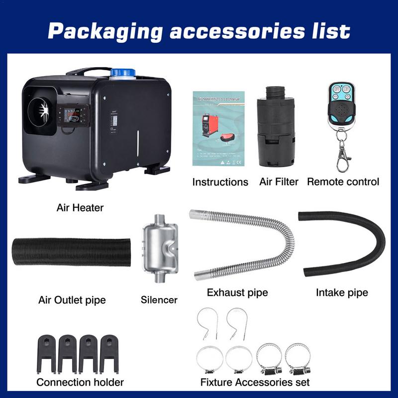 12 В/24 В дизельный нагреватель воздуха для автомобиля 8 кВт все в одном автомобильный парковочный обогреватель ЖК-дисплей и пульт дистанционного управления низкий уровень шума для автофургона грузовика автомобиля дома