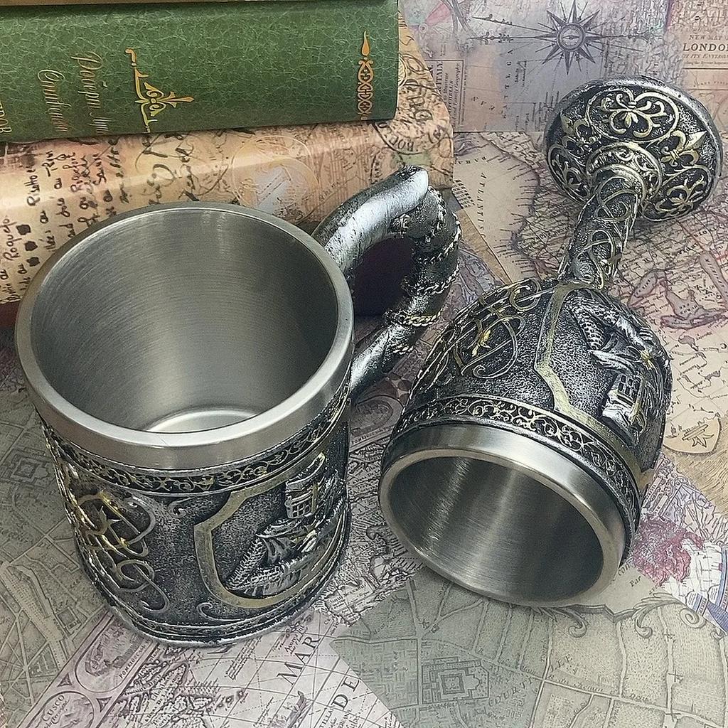 Medieval Armor Knight Wine Glass Vintage Goblet Decoration Whiskey Funny Cup Personality Gift Piece