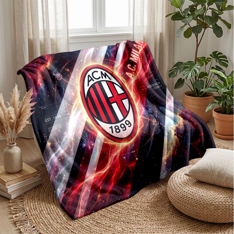 AC Milan Theme blanket Soft Flannel Blanket Plush Throw Blanket Cozy Sofa Bed Blanket for Home Decor