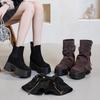 Брюки Сапоги Женская обувь Осень Зима Новинка Двухсекционные съемные короткие сапоги для женщин Модные сапоги на платформе Botas