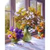 5d Diy Алмазная вышивка Цветок на балконе Алмазная картина Вышивка крестом Полный круглый горный хрусталь