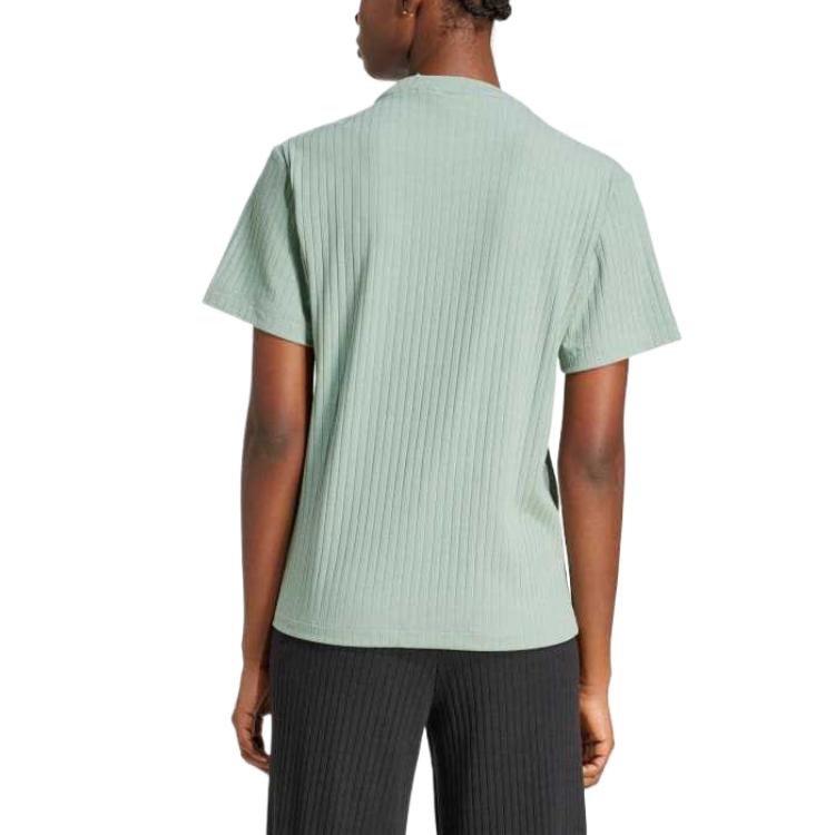 Adidas Футболка Originals Essentials с круглым вырезом и коротким рукавом, однотонная, женские топы, зеленая JD1490