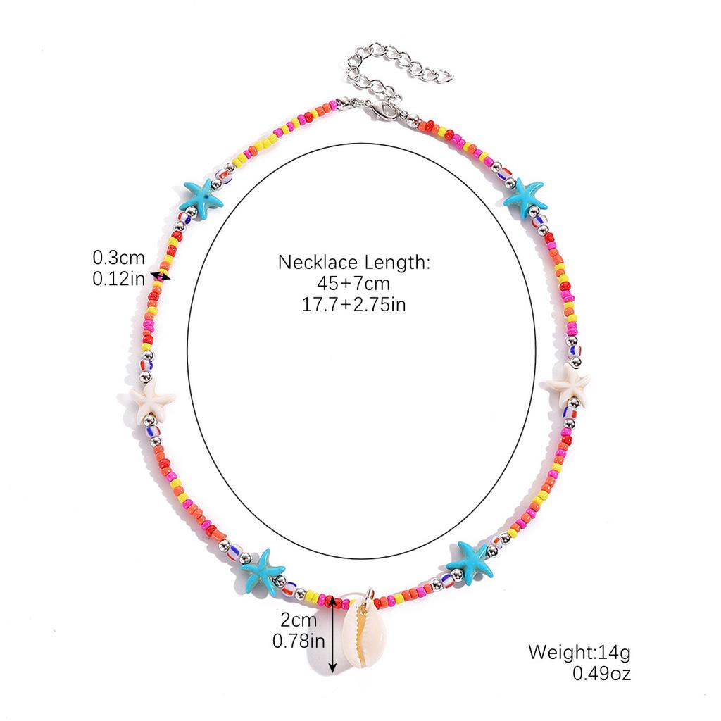 Ожерелье для женщин Ювелирные изделия Океан Богемное ожерелье Отпускная звезда Натуральная ракушка Бусины Ключица Цепочка Ожерелье Элегантное ожерелье для нее