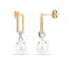 S925 Sterling Silver Gold-Plated Simulated Pearl Drop Dangle Stud Earrings for Women