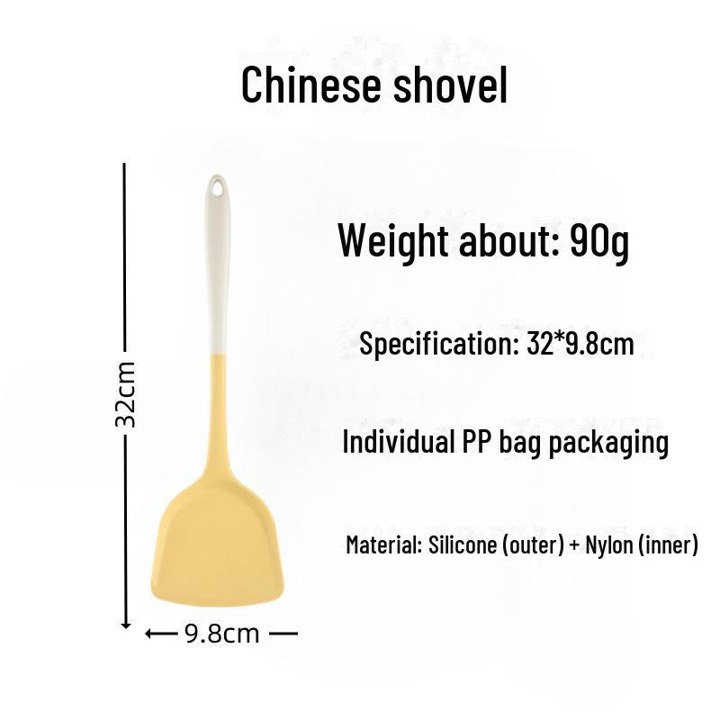 Силиконовая лопатка, устойчивая к высоким температурам, для приготовления и жарки - кухонная утварь с антипригарным покрытием