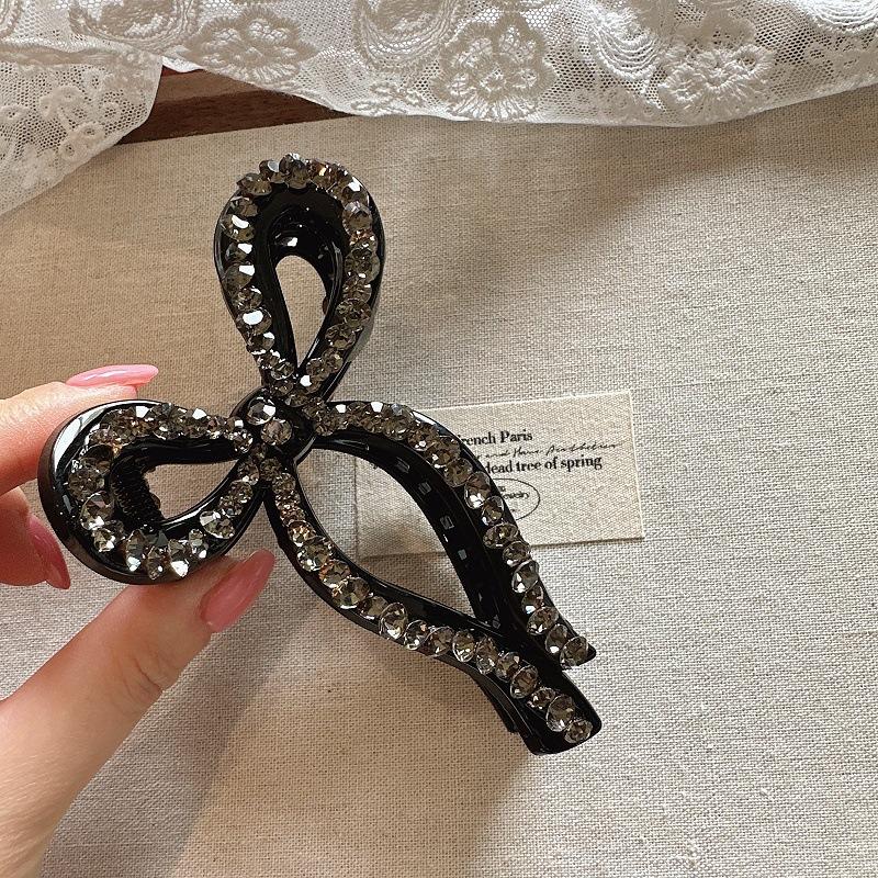 Elegant Fully Beaded Bow Hair Clip, Transparent Jelly Shark Hair Clip for Women