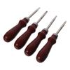 4 Size Edge Leather Beveler Steel Beveling Leather Wooden Handle Cutting Tool DIY Craft