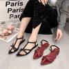 New Flat Shoes Women's Summer Sandals with Skirts French Pointed Thin Strips Roman Shoes