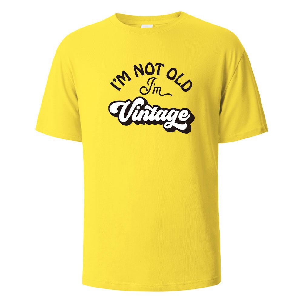 Футболка с принтом «Я не старый», хлопковая, летняя, для мужчин и женщин, 100% хлопок, с круглым вырезом, свободного покроя, с короткими рукавами