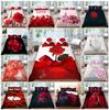 3D Digital Printed Rose Series Bedroom Duvet and Pillowcase 2/3 Pieces of Microfiber Fabric for Home Decoration