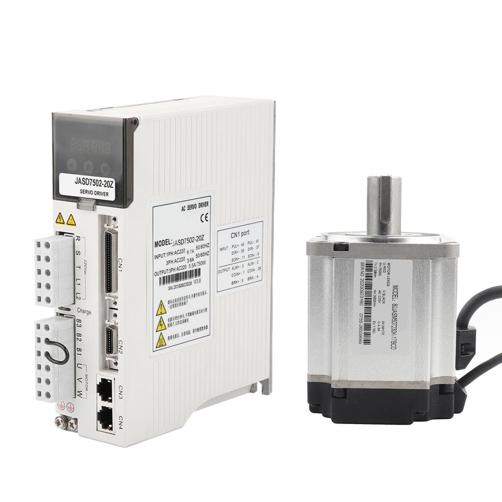 Комплект серводвигателя переменного тока 80 мм 2,39 Нм 3000 об/мин 750 Вт AC 220 В