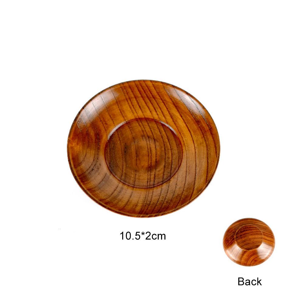 Round Wooden Small Tray Vinegar Seasoning Plate Dipping Sauce Bowl Bone Spitting Dish Dried Fruit Snack Tray Kitchen Accessories