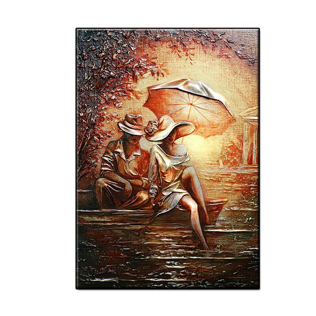 Ретро абстрактная романтическая пара с домашним декором, художественный подарок на холсте, постеры, украшения для гостиной, настенная живопись, печать на холсте