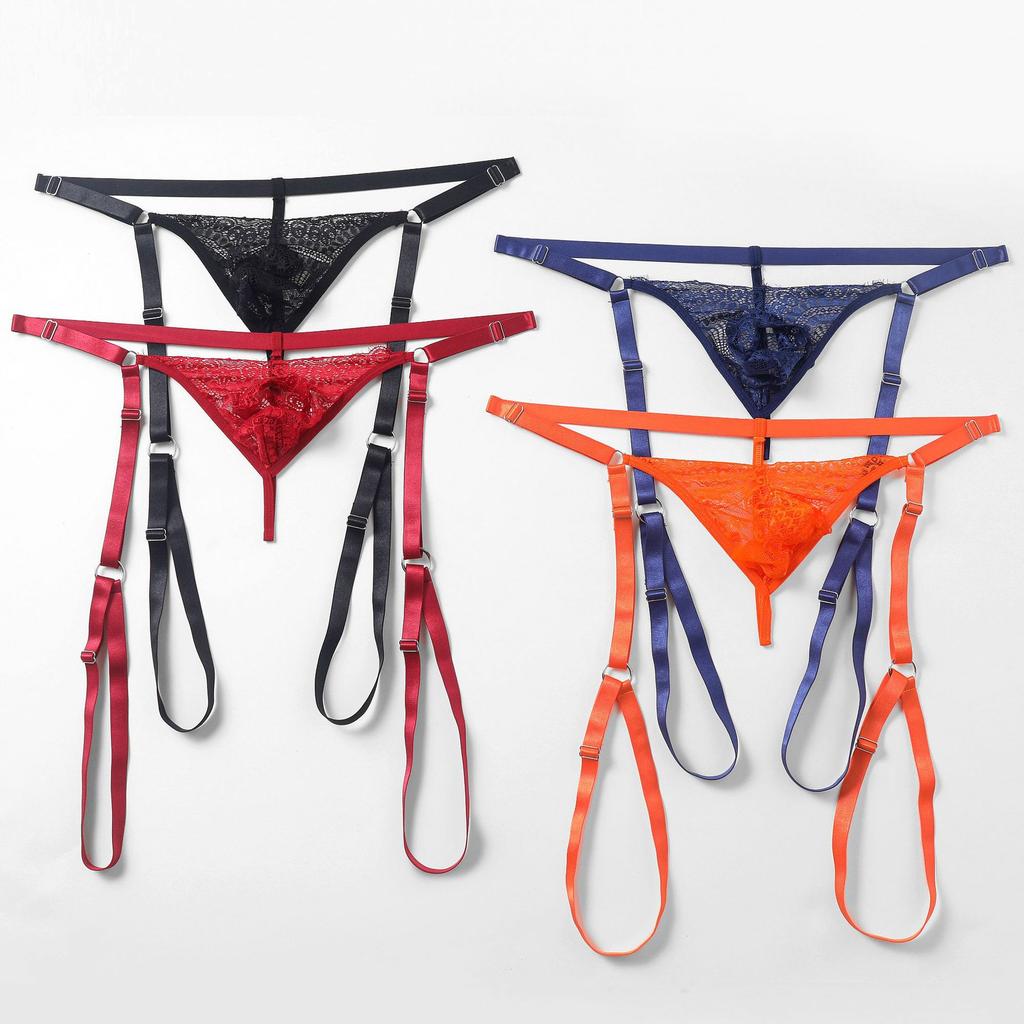 Мужское секс-белье регулируемое отверстие кружево мужские боксеры перспектива сексуальные мужские секс-стринги