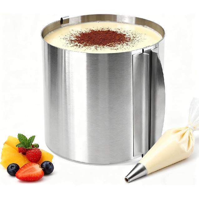 Cake Mold High 5.9 Inch- Cake Ring Adjustable Round Diameter 6 to 12 Inch - Stable Stainless Steel Adjustable Baking Rings Bakeware Tool with Precise